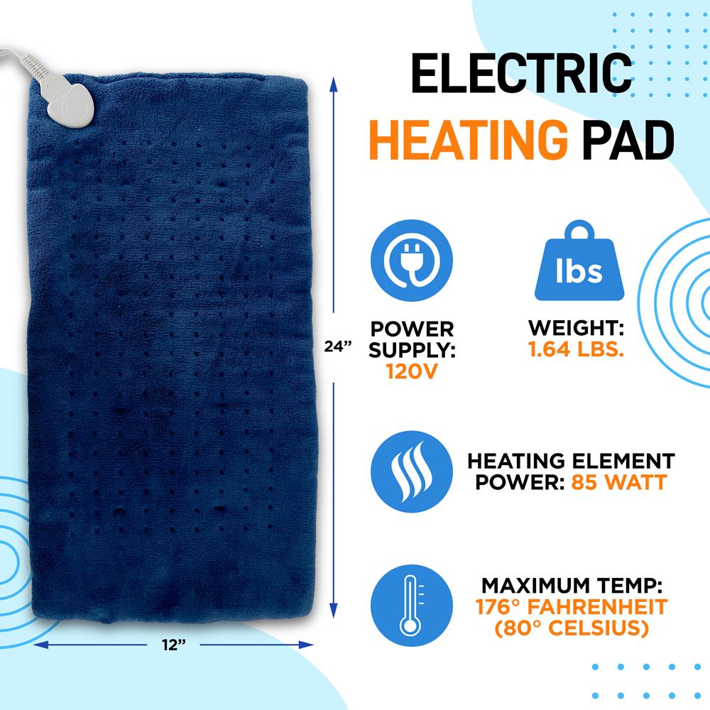 Electric Heating Pad for Back Pain Relief - Soothing Heat Therapy for Muscle Relaxation, Cramps & Joint Pain - Perfect for Home, Office & Travel Use