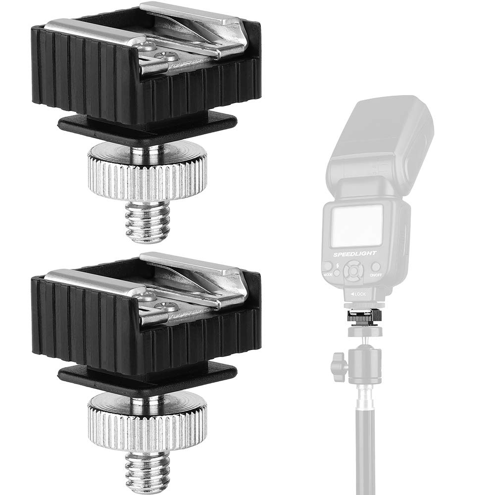 2 Pack Flash Hot Shoe Mount Adapter with 1/4
