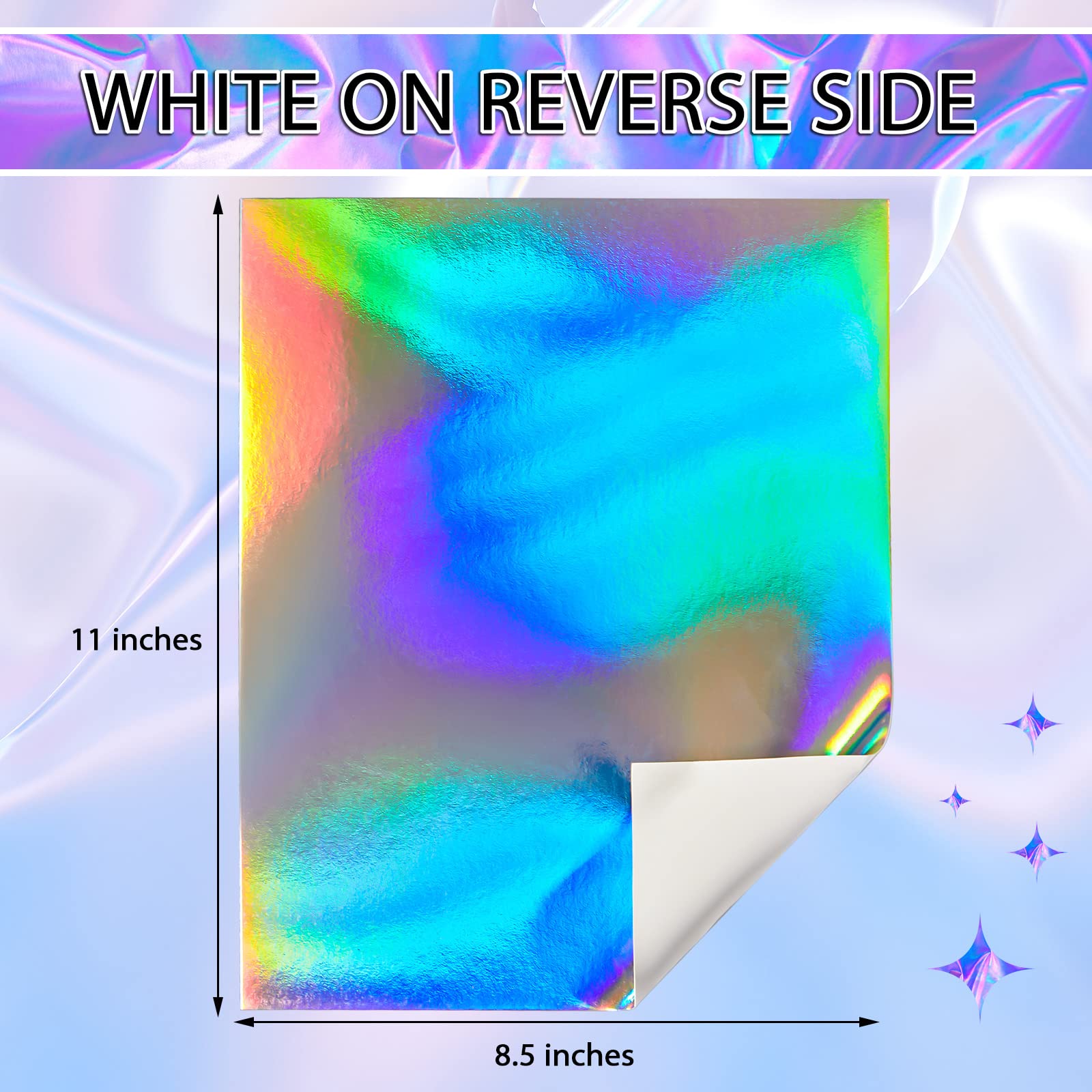 200 Sheets Metallic Holographic Cardstock Paper 8.5