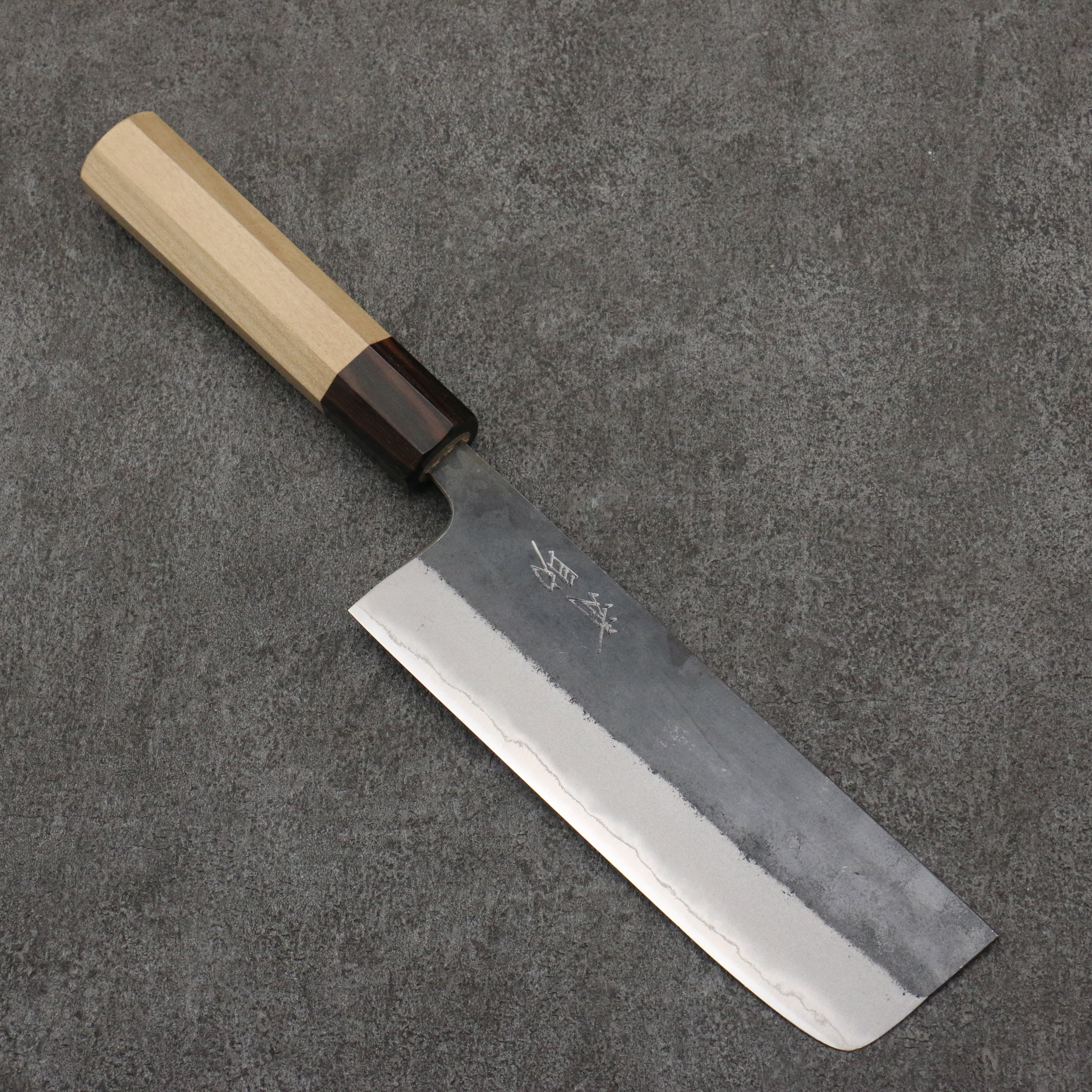 Premium Seisuke Blue Steel No.2 Black Nakiri Knife 165mm - Japanese Kitchen Knife with Magnolia & Ebony Handle - Perfect for Slicing Vegetables, Herbs & Sushi Preparation