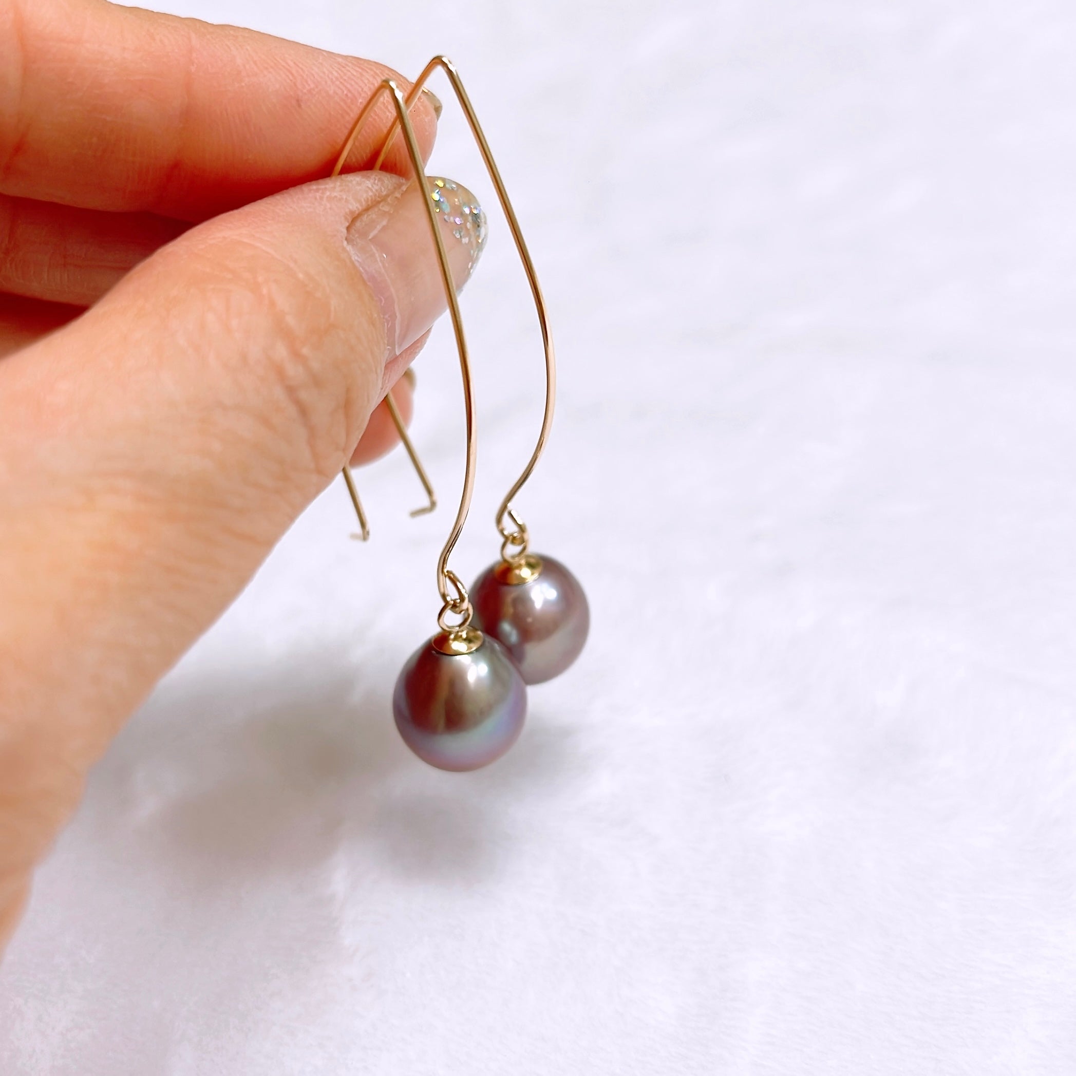 KALENA Lavender Edison Pearl Earrings (E635) - Elegant Dangle Earrings for Women, Perfect for Weddings, Parties & Special Occasions