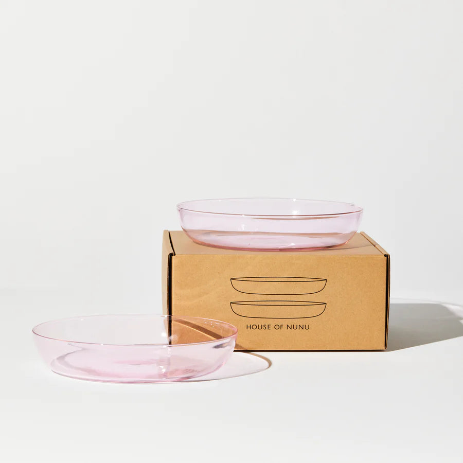 Abracadabra Set of 2 Pink Plates - Elegant Dinnerware for Home, Parties & Special Occasions