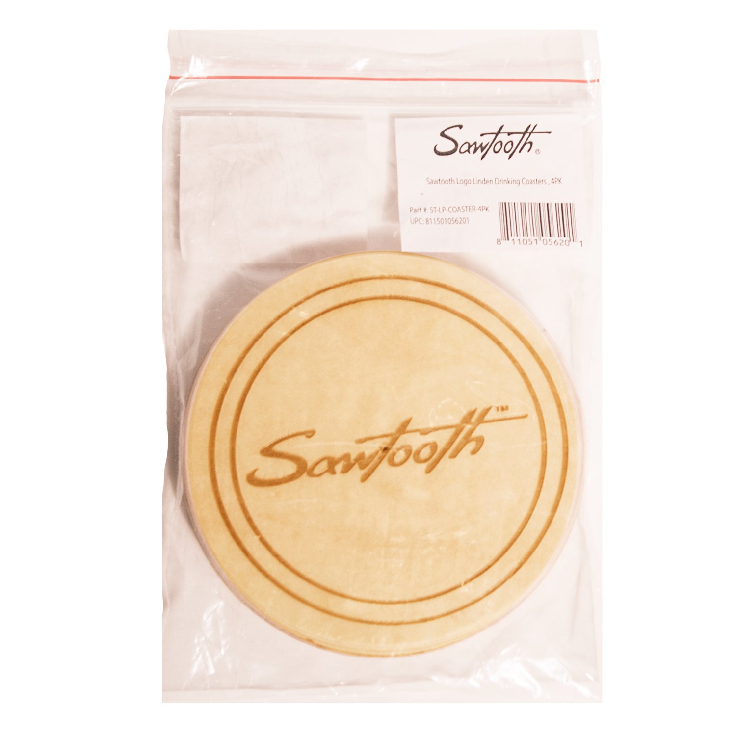Premium Sawtooth Guitar Soundhole Drink Coasters - 4 Pack Basswood Coasters for Beer, Wine & Coffee - Perfect for Music Lovers, Bars & Home Decor