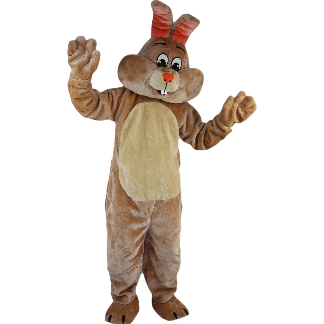 Soft Plush Rabbit Mascot Costume for Adults - Beige Bunny Outfit with Mask for Cosplay, Easter Parties & Halloween Costume | Fun Theme Parties & Holiday Events