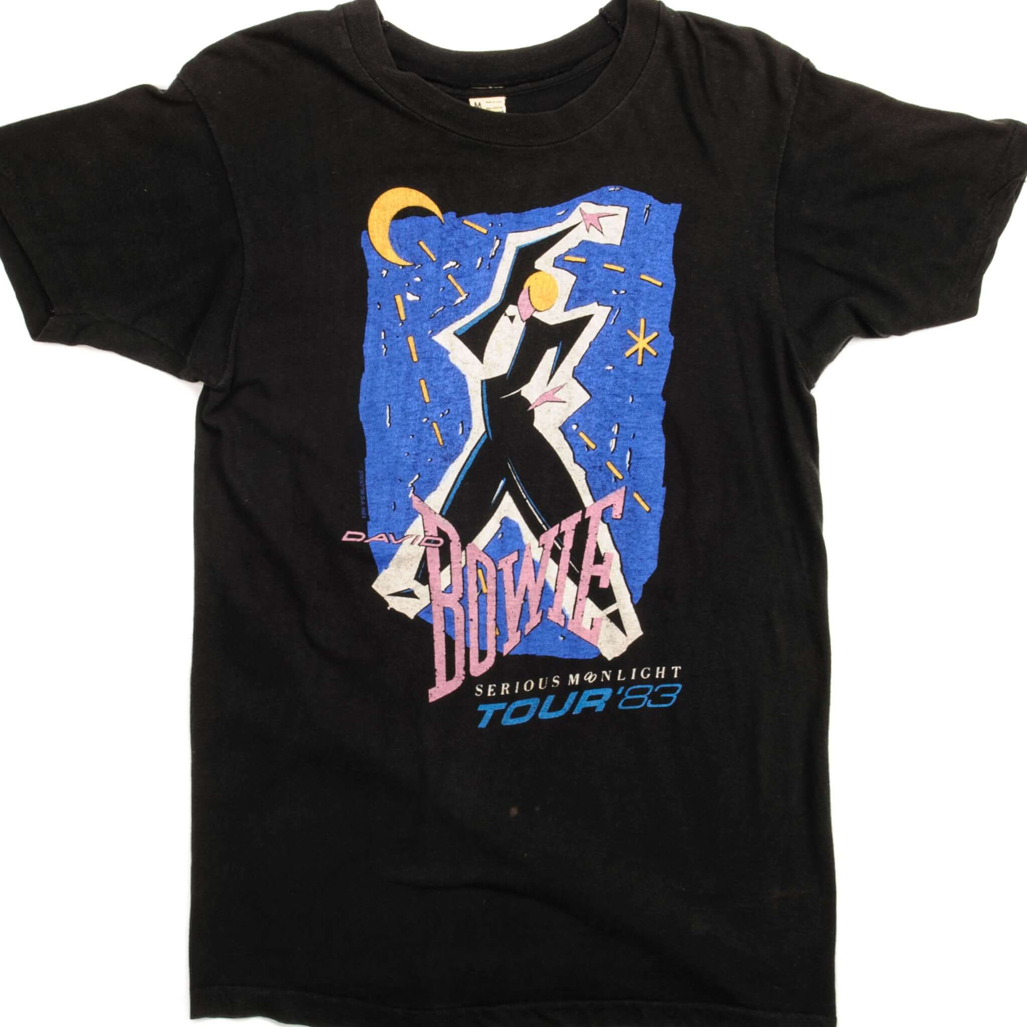 Vintage David Bowie Serious Moonlight Tour '83 T-Shirt - Small Size - Made in USA - Retro Music Concert Tee for Fans & Collectors - Perfect for Concerts, Parties & Vintage Fashion
