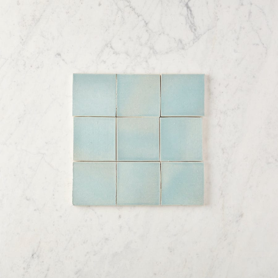 Noosa Gloss Sky Blue Square Tile - Premium Ceramic Wall & Floor Tiles for Bathroom, Kitchen Backsplash & Shower - 12x12 Inch Matte Finish Waterproof Mosaic
