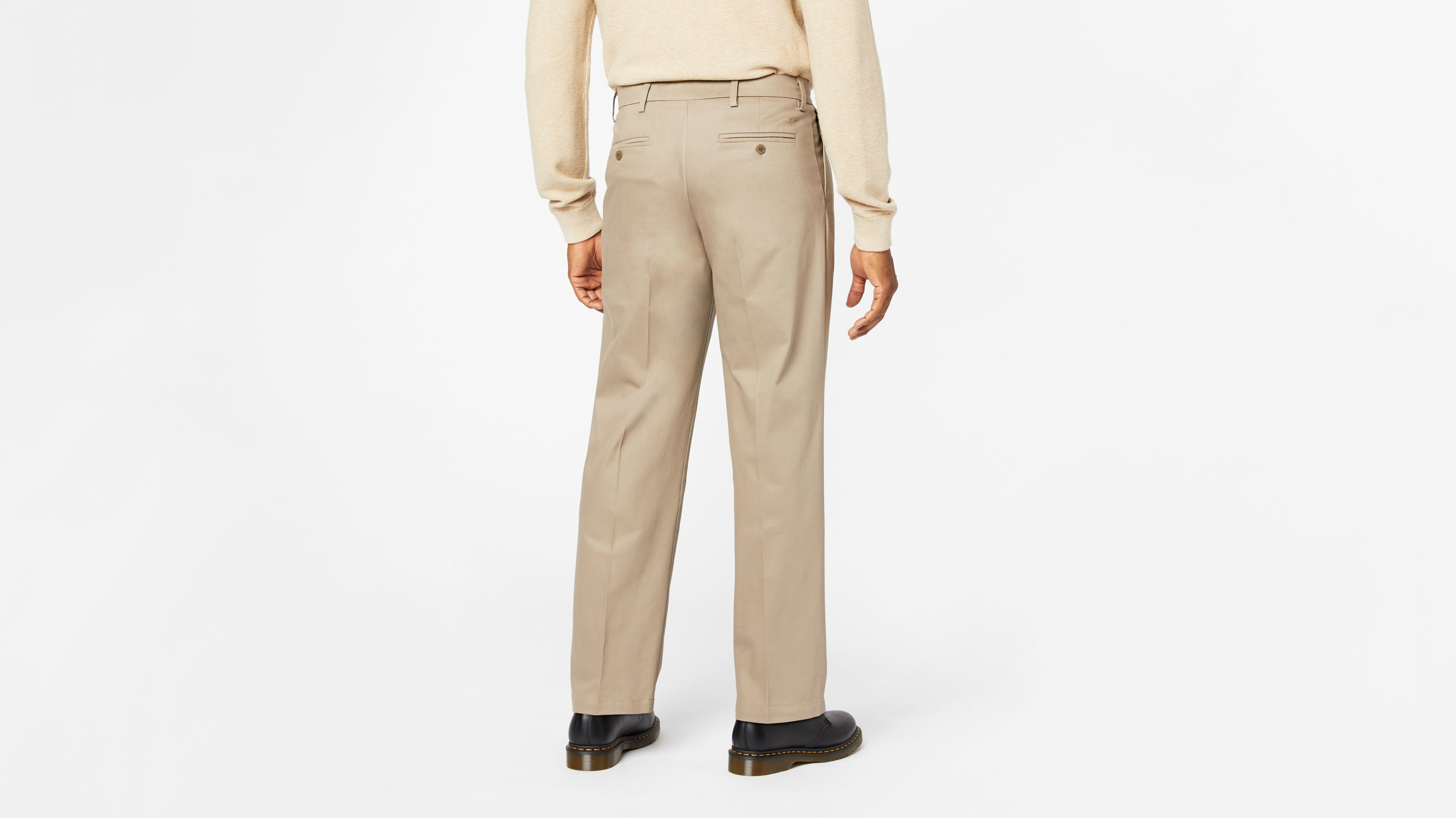 Signature Pleated Khaki Pants for Men - Relaxed Fit Comfortable Casual & Work Wear - Perfect for Office, Travel & Everyday Use