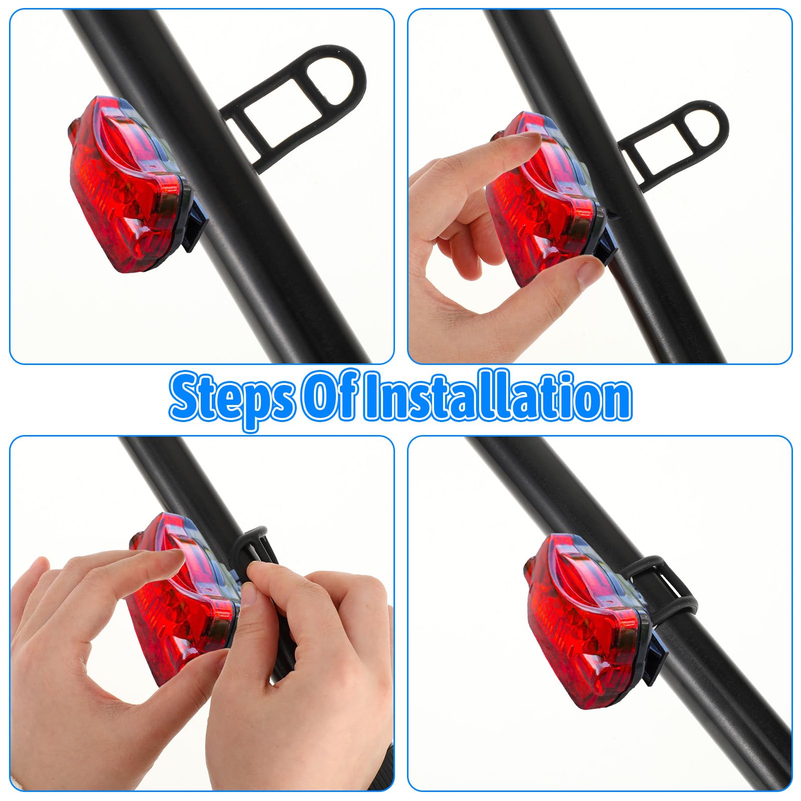 JJUNW10 10-Pack Silicone Bike Light Straps - Durable Rubber Flashlight Mount Bands for Road & Mountain Bicycles | Perfect Replacement Straps for Bicycle Lights & Phone Mounts | Ideal for Night Cycling, Commuting & Outdoor Adventures