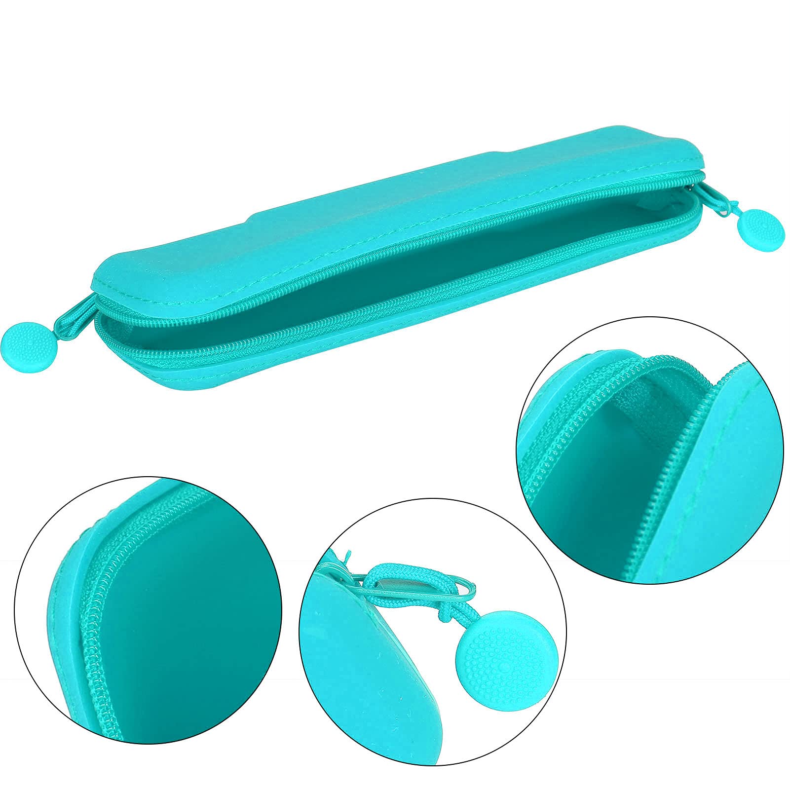 Premium Silicone Pencil Pouch - Mini Waterproof & Leakproof Organizer Bag for Makeup, Pens, Small Essentials - Durable & Smooth Silicone Case (Green, Small) - Perfect for School, Office & Travel Accessories Storage