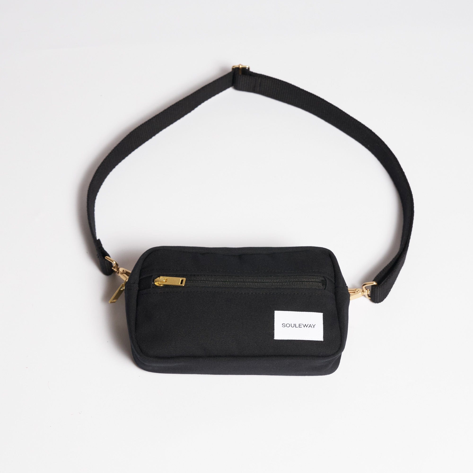 Natural Cotton Canvas Hip Bag - Night Black | Waist Pack for Travel, Hiking & Outdoor Activities | Durable & Stylish Crossbody Fanny Pack