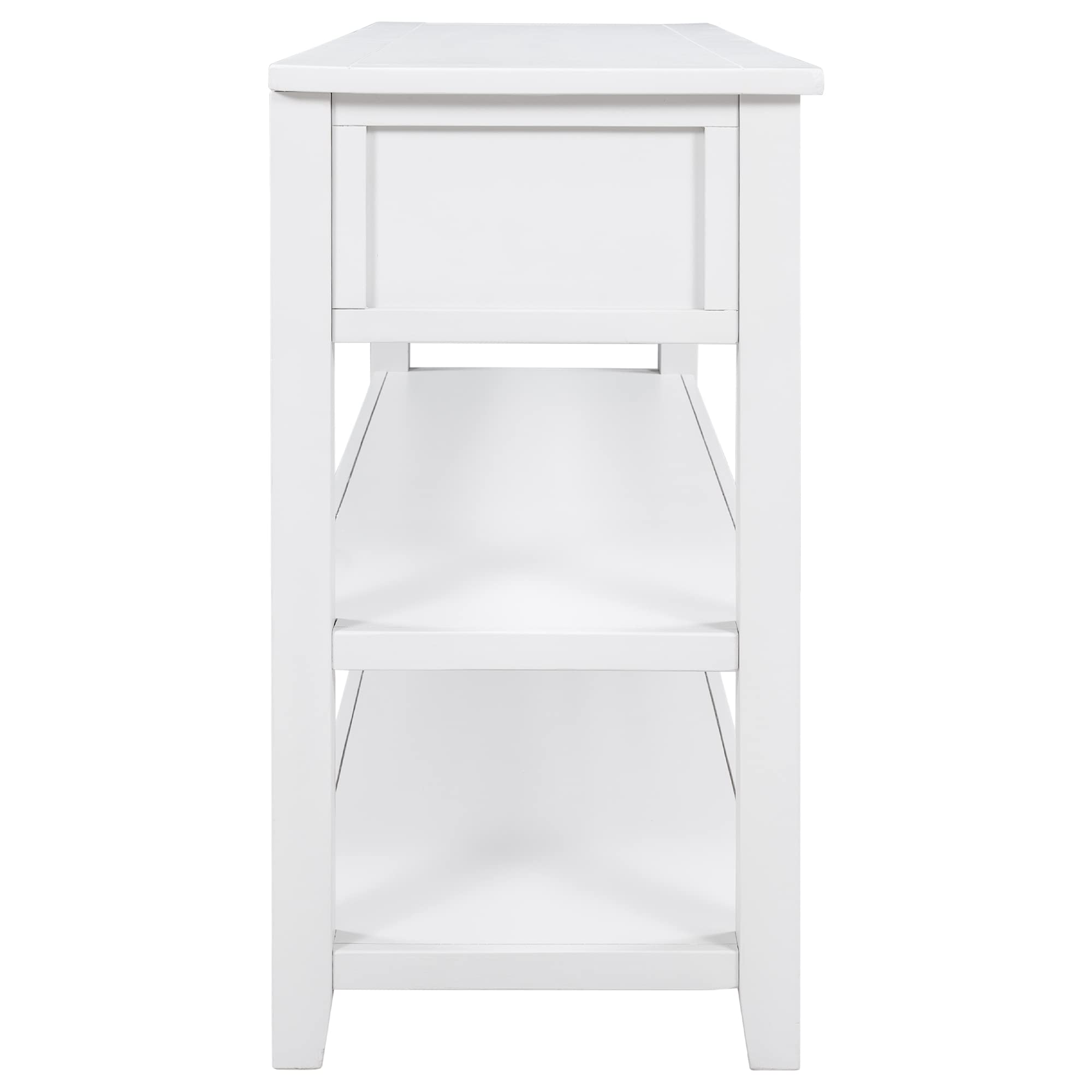 Mid-Century Modern Entryway Console Table with 3 Drawers & Open Shelves - 50