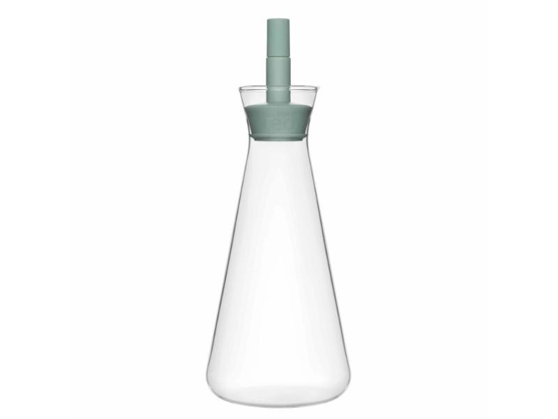 BergHOFF Leo Glass Oil Dispenser 0.57 qt (540ml) - Premium Olive Oil Bottle with Pour Spout & Stainless Steel Lid - Perfect for Kitchen, Dining Table & Salad Dressing