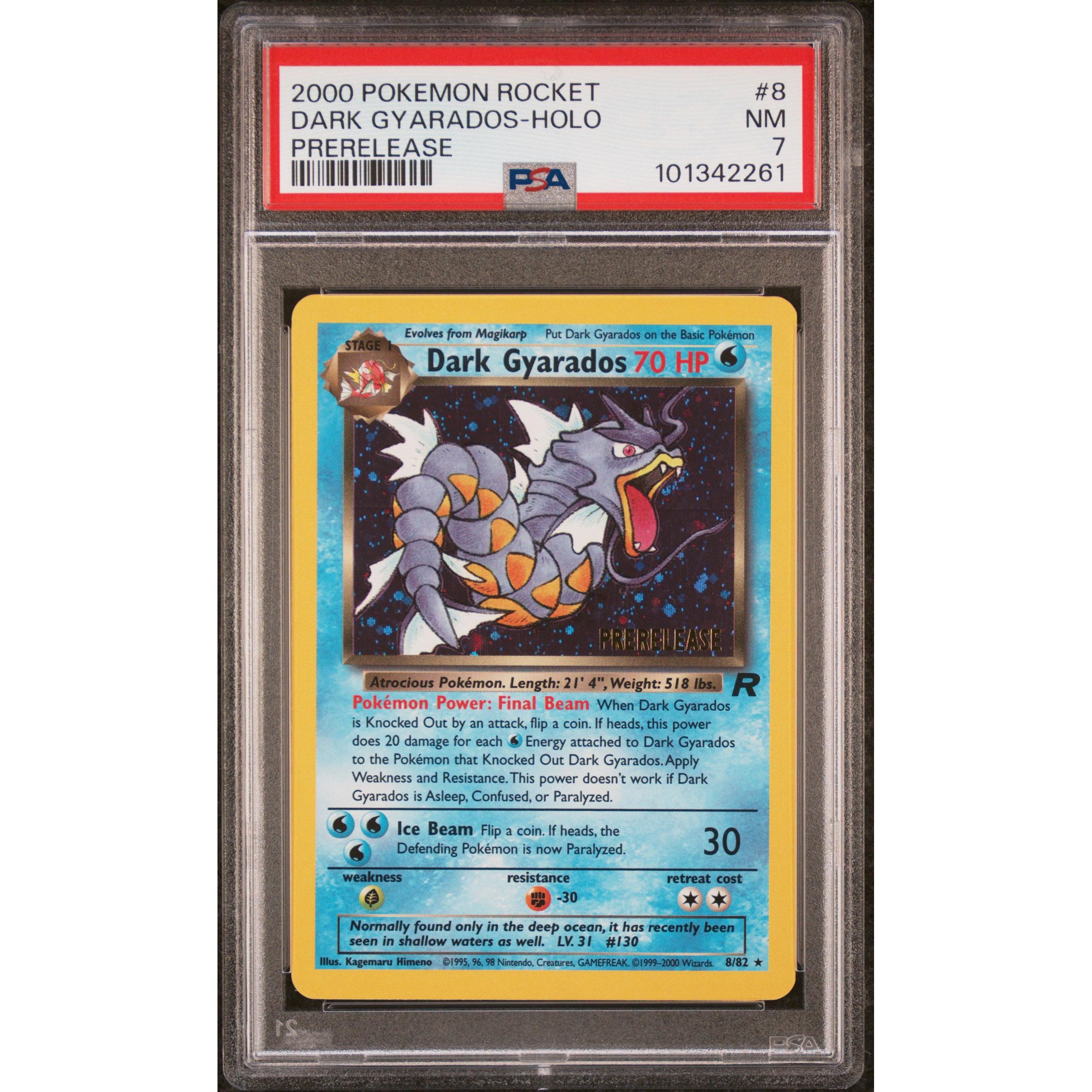 2000 Pokemon Rocket Dark Gyarados Prerelease 8/82 PSA 7 Graded Card - Rare Collectible for Trading Card Game Enthusiasts & Pokemon Fans - Perfect for Display, Investment & Battling
