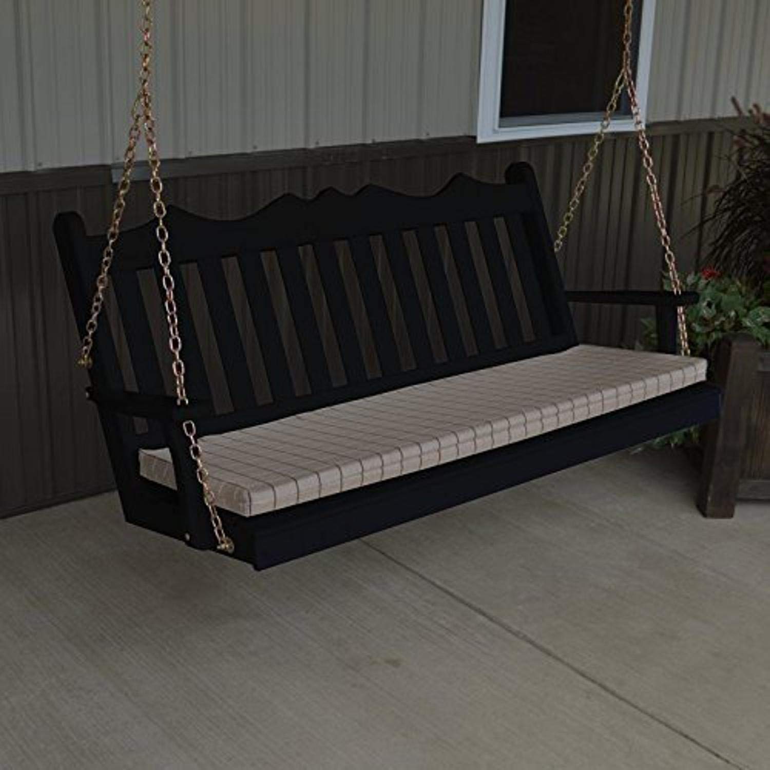 Premium 6ft Yellow Pine Royal English Deluxe Garden Swing with Cedar Stain - Outdoor Patio Furniture for Backyard, Porch & Garden Relaxation