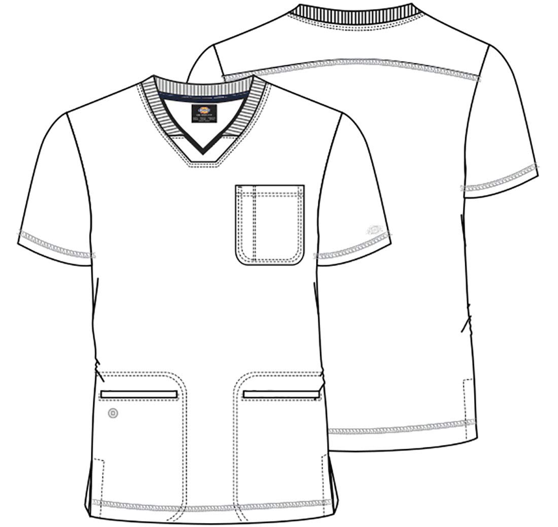 Dickies Dynamix Men's Scrubs Top - Rib Knit V-Neck DK607 - Comfortable Medical Uniform for Doctors & Nurses - Perfect for Hospital, Clinic & Healthcare Work
