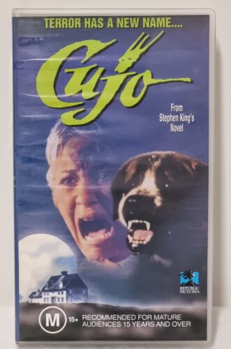 Stephen King's Cujo Horror Movie VHS Tape (PAL Format) - Classic 80s Thriller for Collectors & Movie Nights