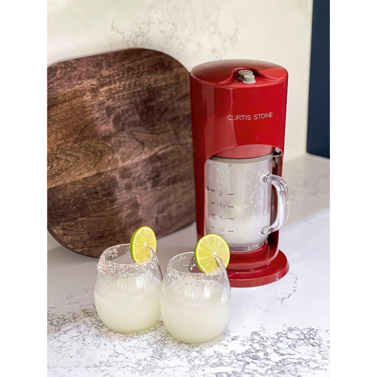Renewed Curtis Stone Frozen Drink Maker & Food Chopper - 10 Cup Capacity, Turquoise - Perfect for Smoothies, Margaritas & Food Prep at Home Parties