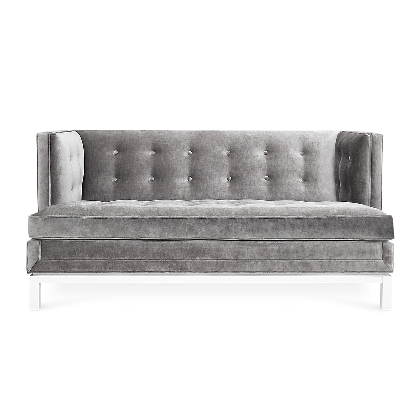 Lampert T Arm Loveseat - Modern Fabric Sofa for Small Spaces, Living Room & Apartment - Comfortable 2-Seater Couch with Tufted Back and Sturdy Wooden Legs - Perfect for Cozy Home Decor, Lounge & Entertainment Areas