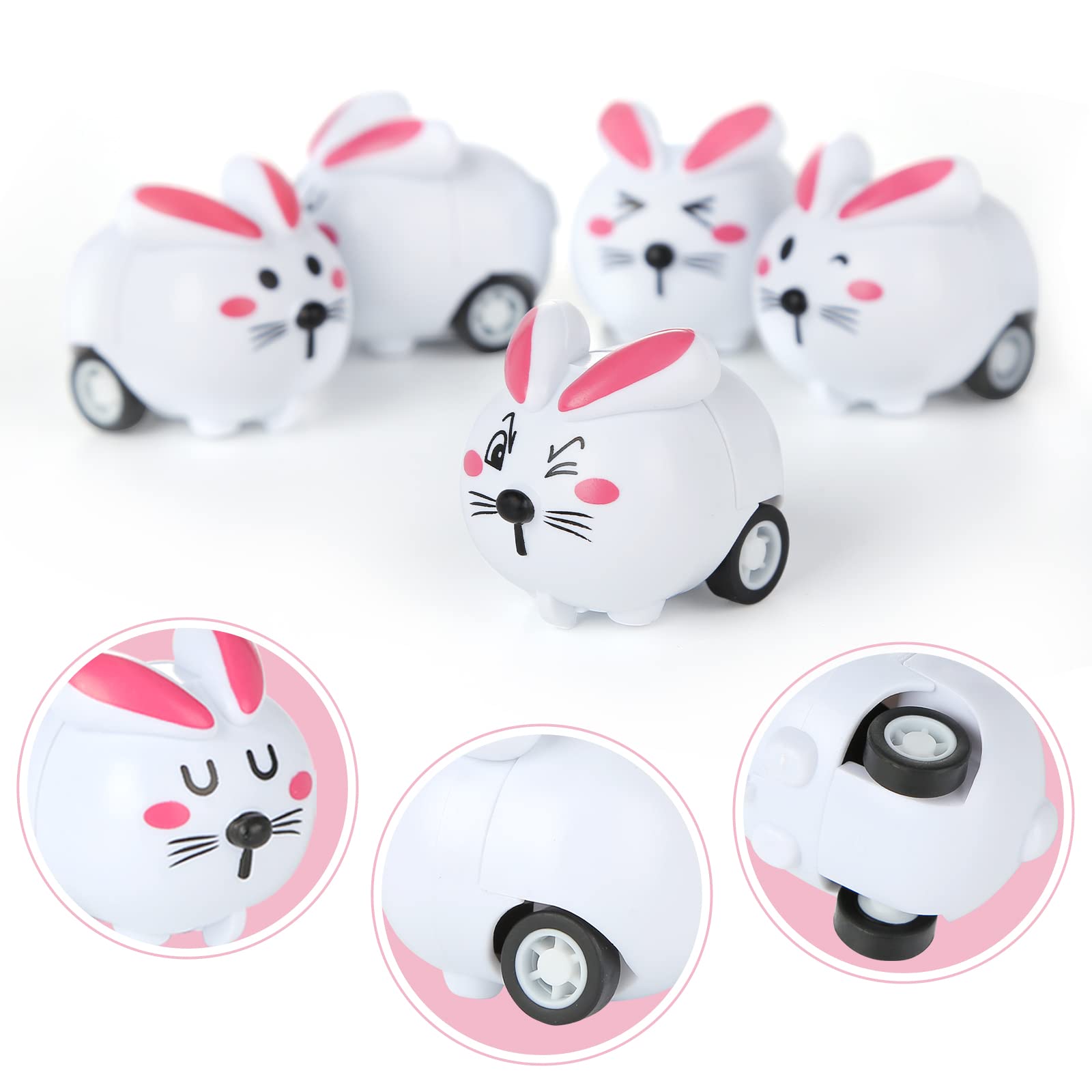 24-Piece Easter Toy Car Set with Pull Back Bunny Rabbit Cars & Stuffed Eggs - Fun Easter Basket Stuffers for Kids, Easter Egg Hunt Prizes, Party Favors & Holiday Gifts