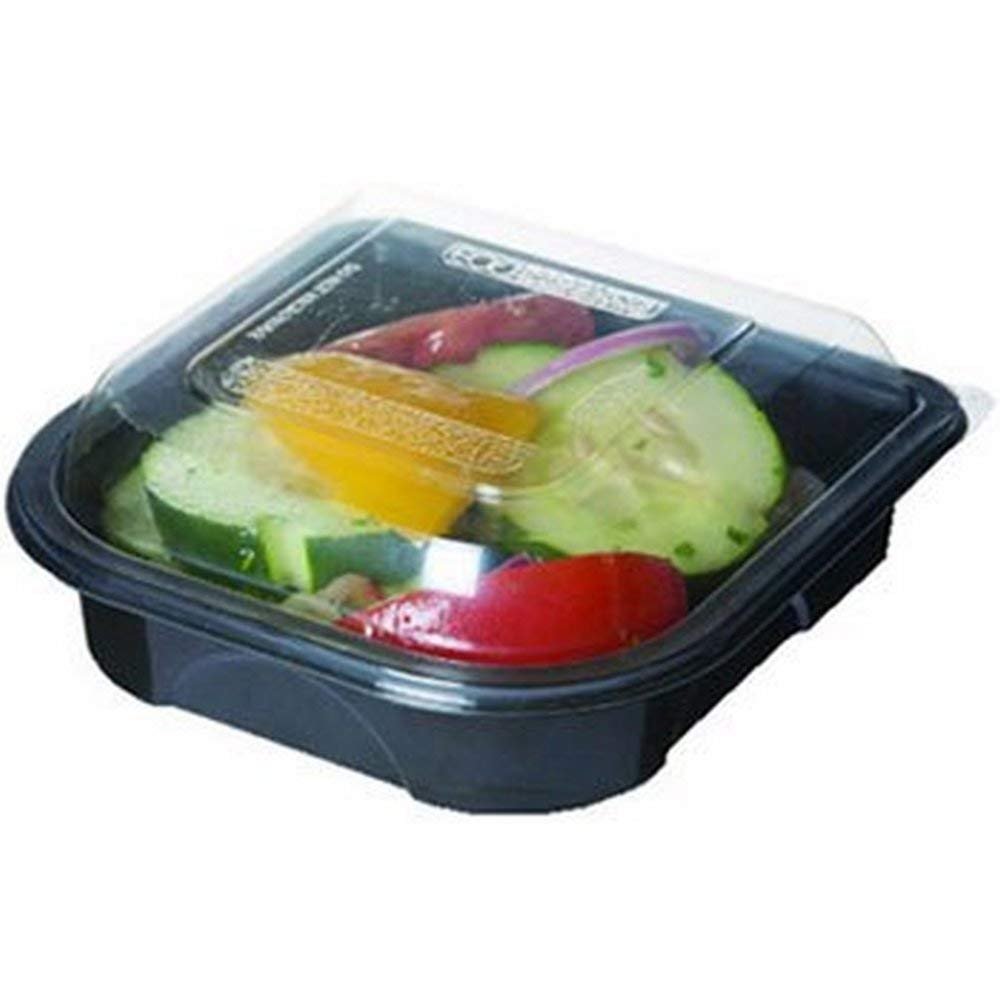 Eco-Friendly BlueStripe Food Storage Containers, 42oz (150 Pack) - Black/Clear, 8.9