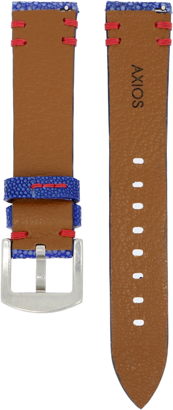 Axios Blue Stingray Genuine Leather Watch Strap 20mm - Premium Replacement Band for Men's Watches, Dress & Casual Style