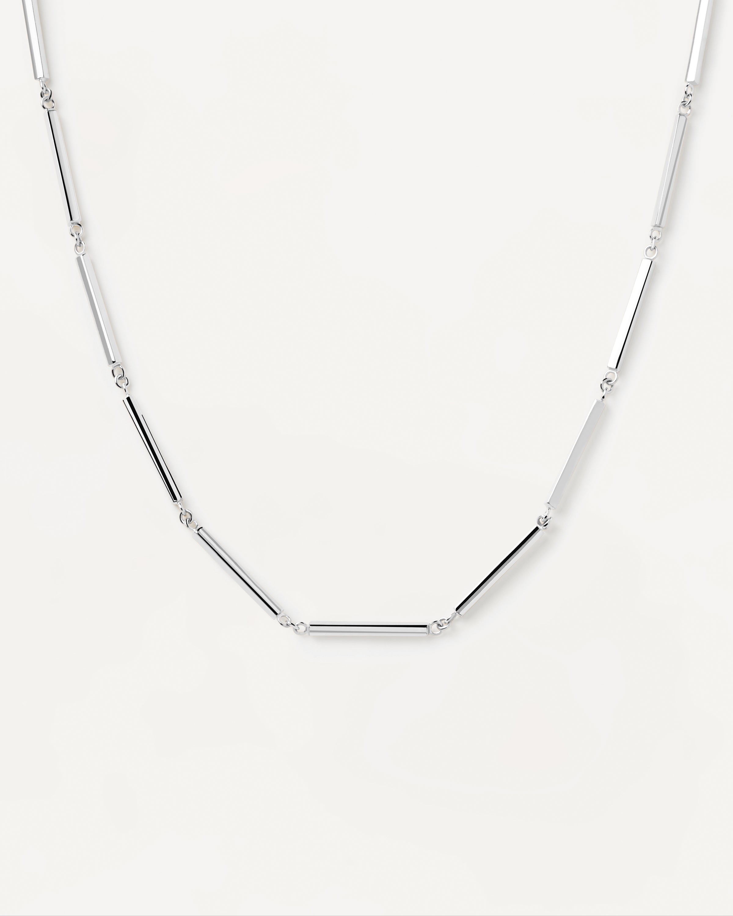 Bar Chain Silver Necklace for Women - Dainty Minimalist Jewelry Gift for Her - Perfect for Everyday Wear, Date Nights & Special Occasions