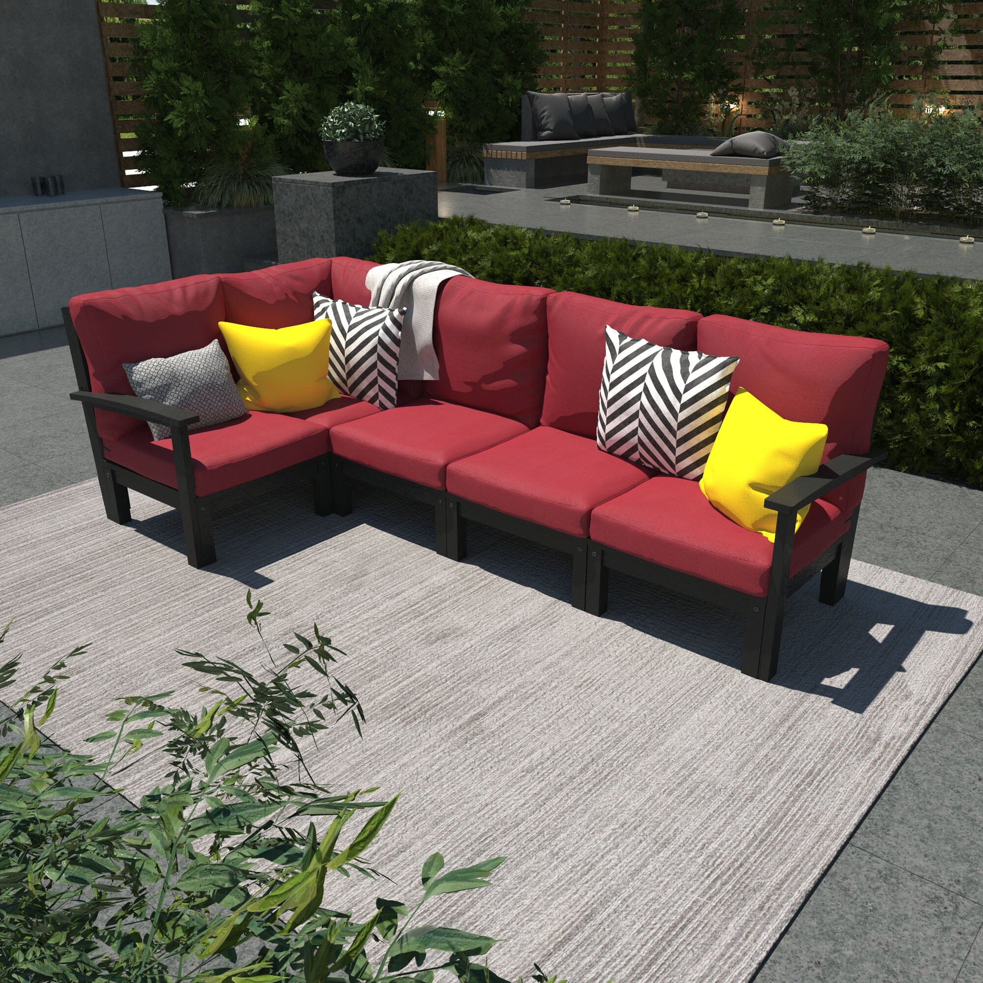 Luxury 5-Piece Deep Seating Sectional Sofa Set - Customizable Modern Living Room Furniture for Cozy Family Gatherings & Entertainment Spaces
