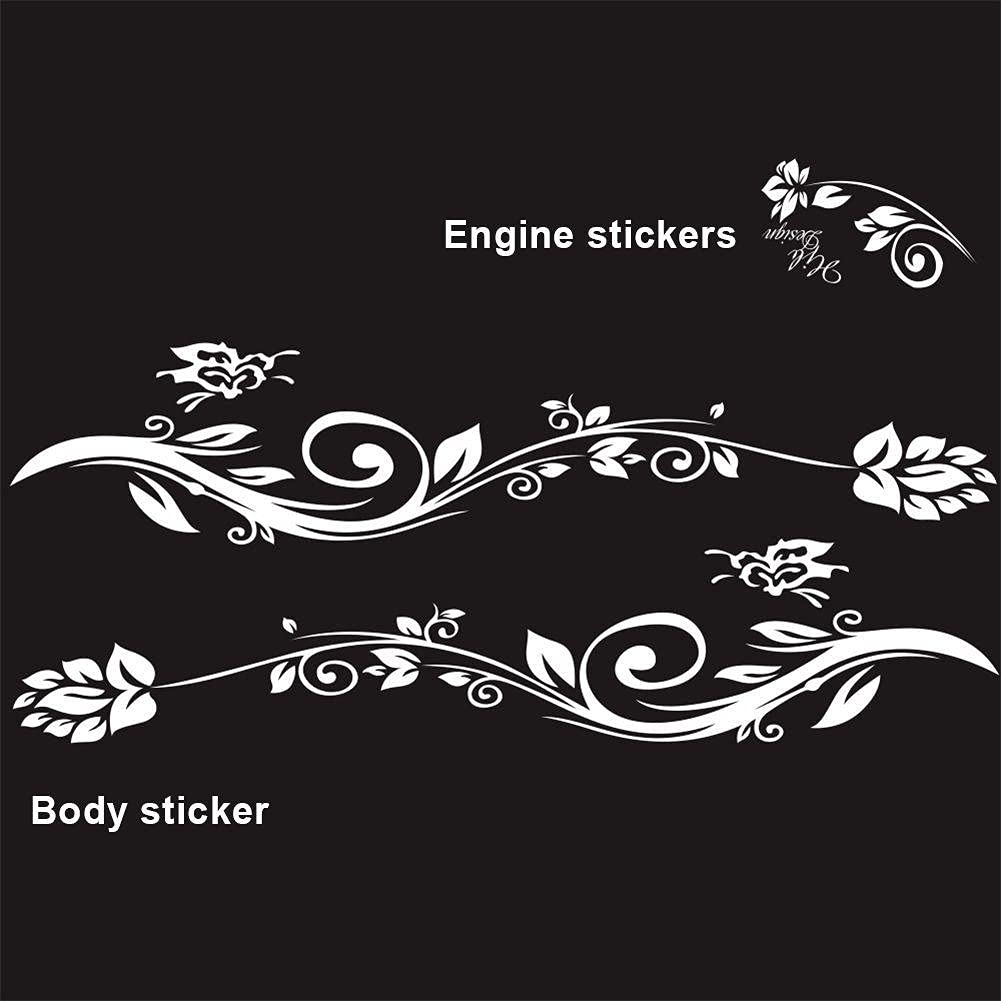 Butterfly & Floral Car Decals - Universal Waterproof Vinyl Stickers for Car Side Body, Hood & Windows | DIY Decoration for Women | Perfect for Customizing Sedans, SUVs & Trucks
