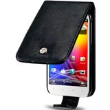 HTC Sensation XL Flip Case - Black | Premium Leather Protective Cover for HTC Sensation XL | Perfect for Business & Travel Use