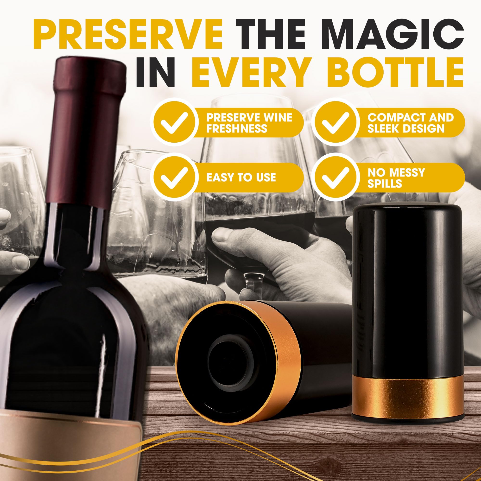 Electric Wine Vacuum Pump & Stopper Set - Automatic Wine Saver with LED Display for Red/White Wine Preservation | Perfect for Home Bars, Dinner Parties & Wine Storage