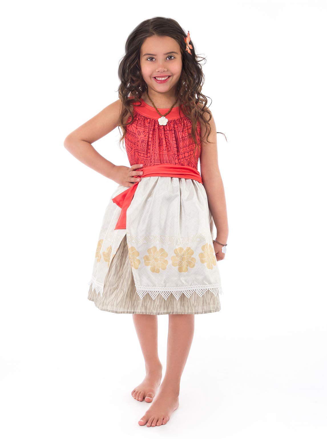 Little Adventures Traditional Island Girls Princess Costume - Authentic Hawaiian Dress for Kids, Girls' Tropical Party Outfit, Luau & Cultural Celebration Costume
