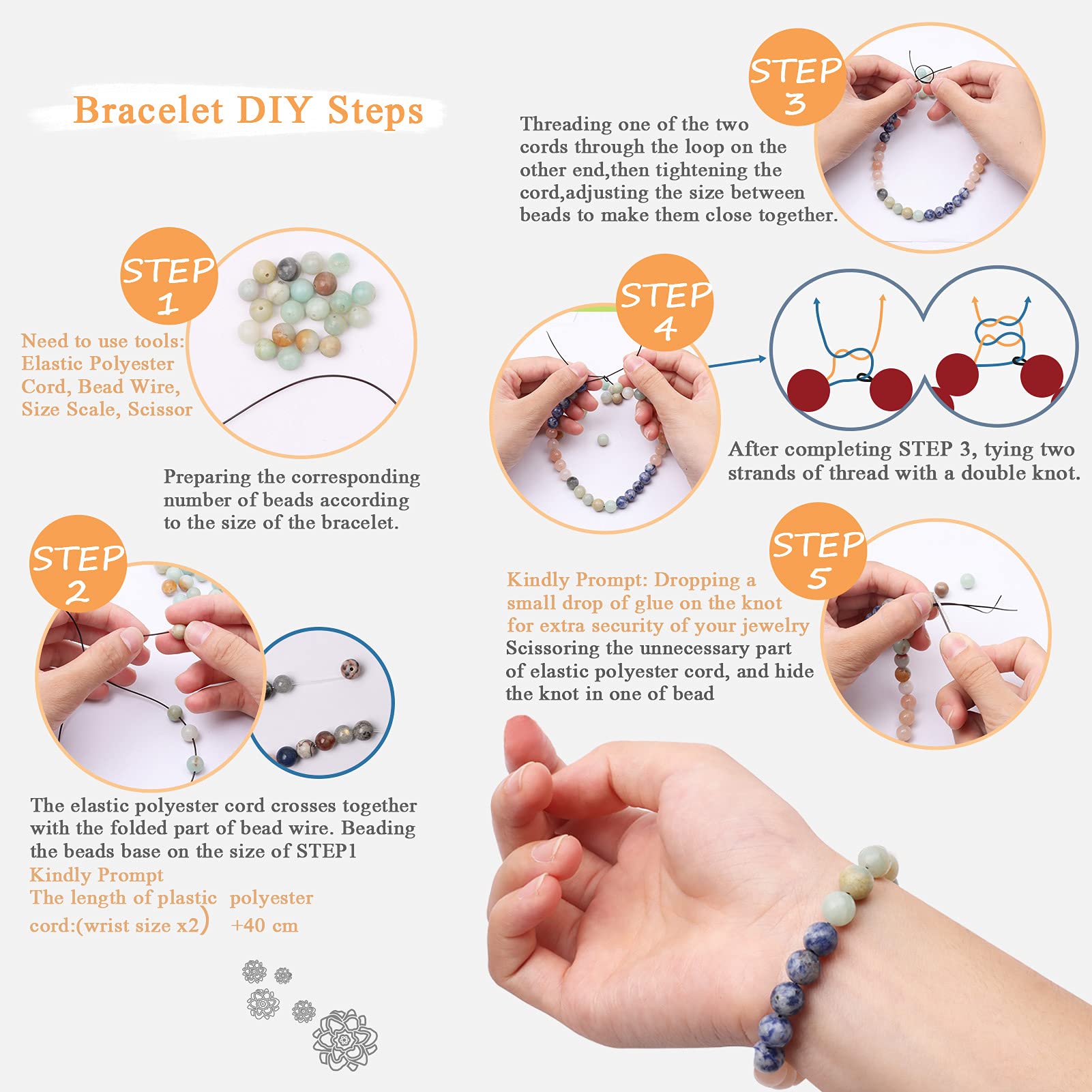 100pcs 8mm Natural Stone Beads - Genuine Round Loose Gemstones for DIY Jewelry Making, Smooth Beads for Bracelets, Necklaces & Earrings - Perfect for Handmade Gifts, Boho Style Accessories and Craft Projects