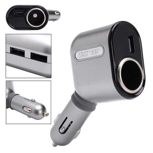 12V/24V Car Cigarette Lighter to USB Adapter - 3 Port Fast Charger for iPhone, Android, GPS - Perfect for Road Trips & Truck Use
