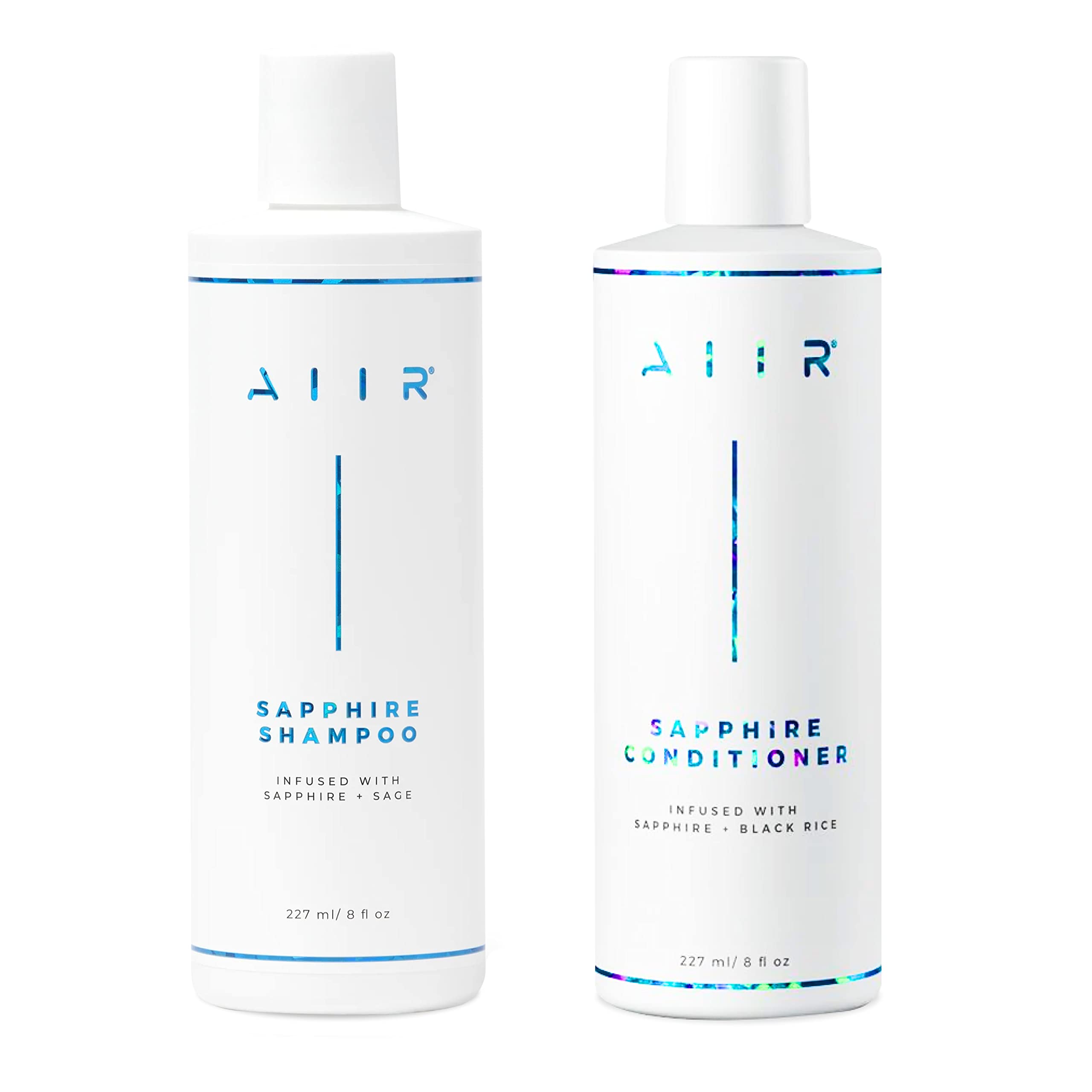 AIIR Sapphire Natural Shampoo & Conditioner Set for All Hair Types - Gentle Cleansing & Color Protection for Dyed Hair - Perfect for Daily Hair Care & Salon-Quality Results at Home