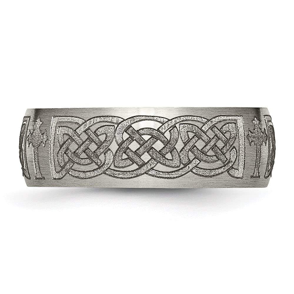 Titanium 8mm Laser Engraved Wedding Band Ring for Men & Women - Size 7.5 - Diamond2Deal - Perfect for Engagement, Anniversary & Everyday Wear