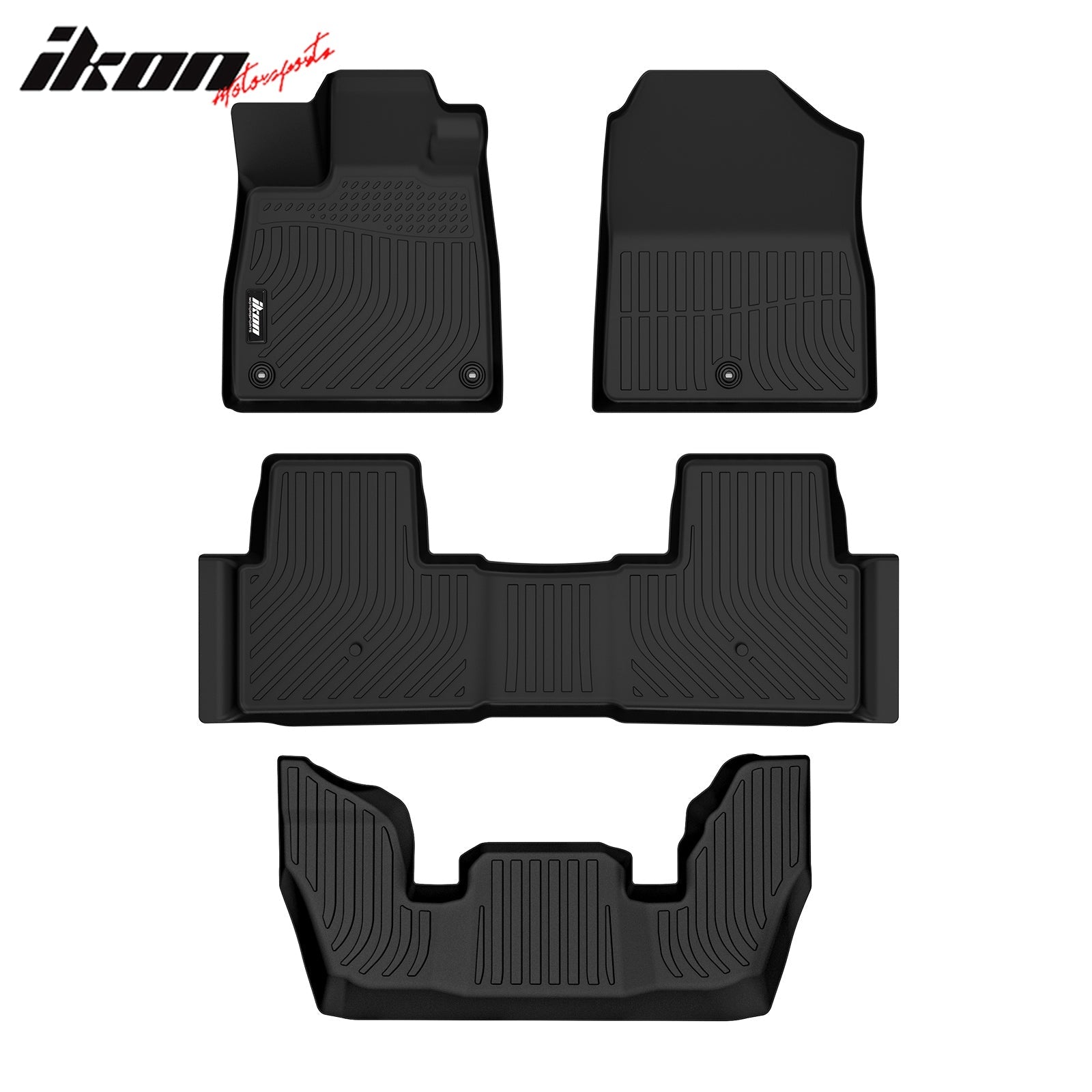 2022-2025 Honda Pilot 7-Seater Custom Fit All-Weather Floor Mats - 4PC TPE Non-Slip Liners for 1st 2nd 3rd Row Protection - Durable Car Interior Accessories for Family Road Trips & Daily Commute