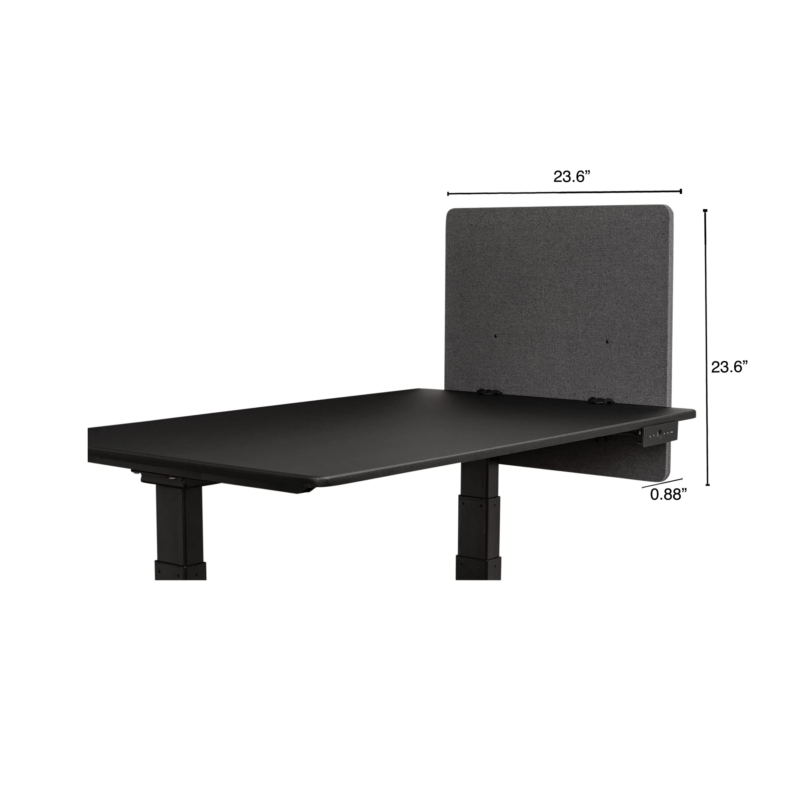 ReFocus Clamp-On Acoustic Desk Divider Privacy Panel - Noise Reducing & Visual Barrier for Stand Up Desks (Ash Gray, 23.6