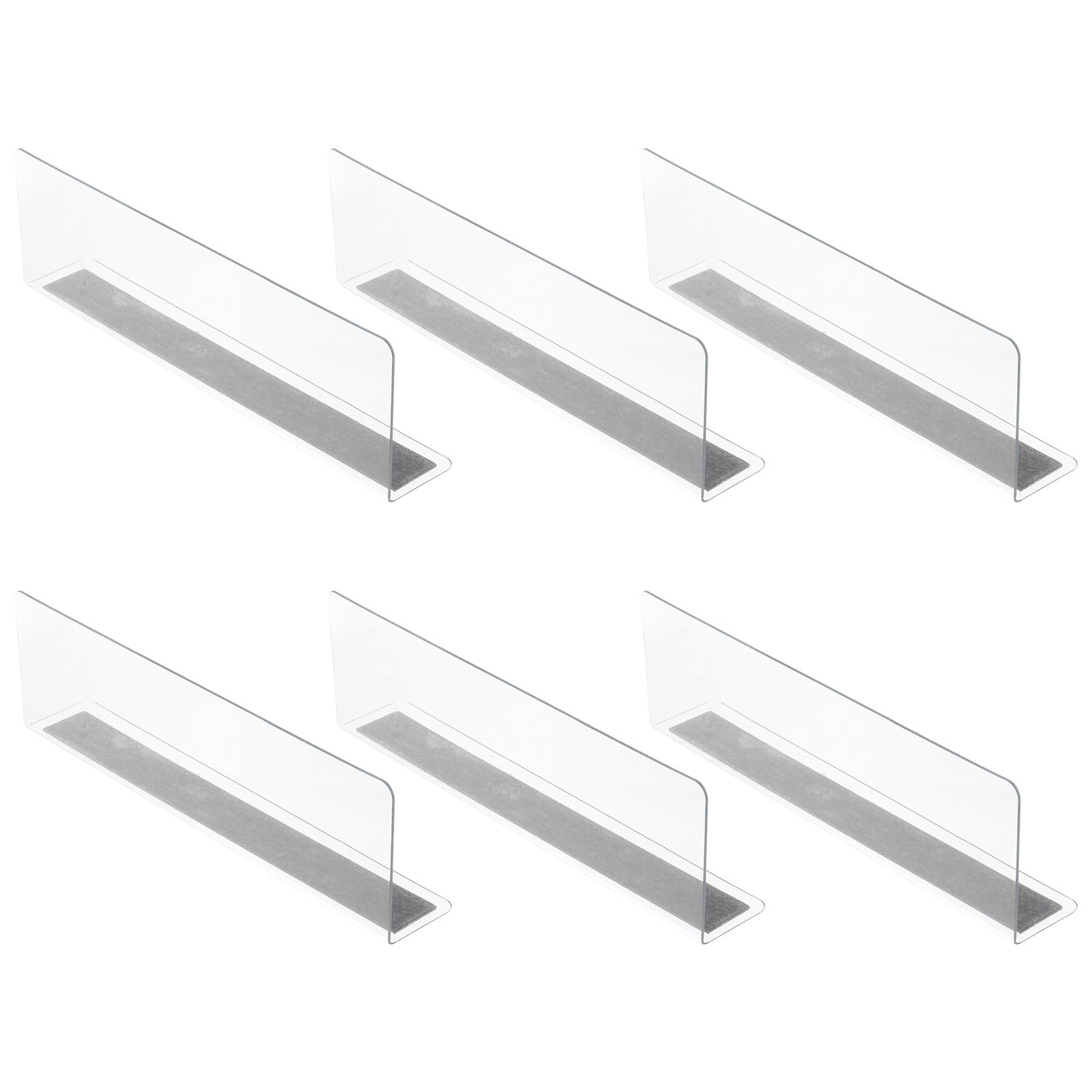 6pcs Clear Acrylic Magnetic Shelf Dividers - 6CM Closet Organizer for Supermarket & Retail Store - Perfect for Pantry, Wardrobe, and Store Display Organization