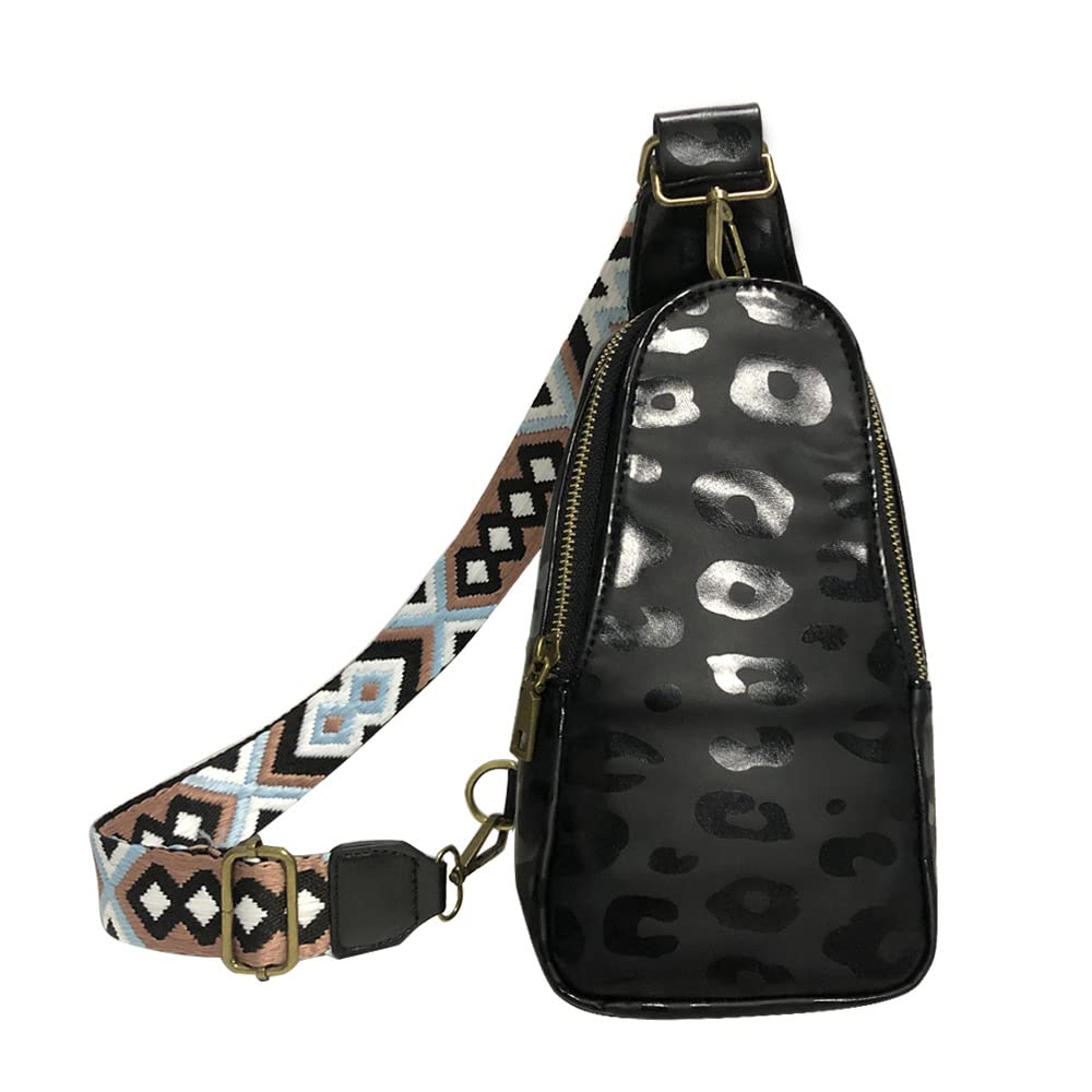 Bohemian Crossbody Sling Bag for Women & Men - Adjustable PU Leather Chest Bag - Perfect for Daily Use, Travel & Shopping