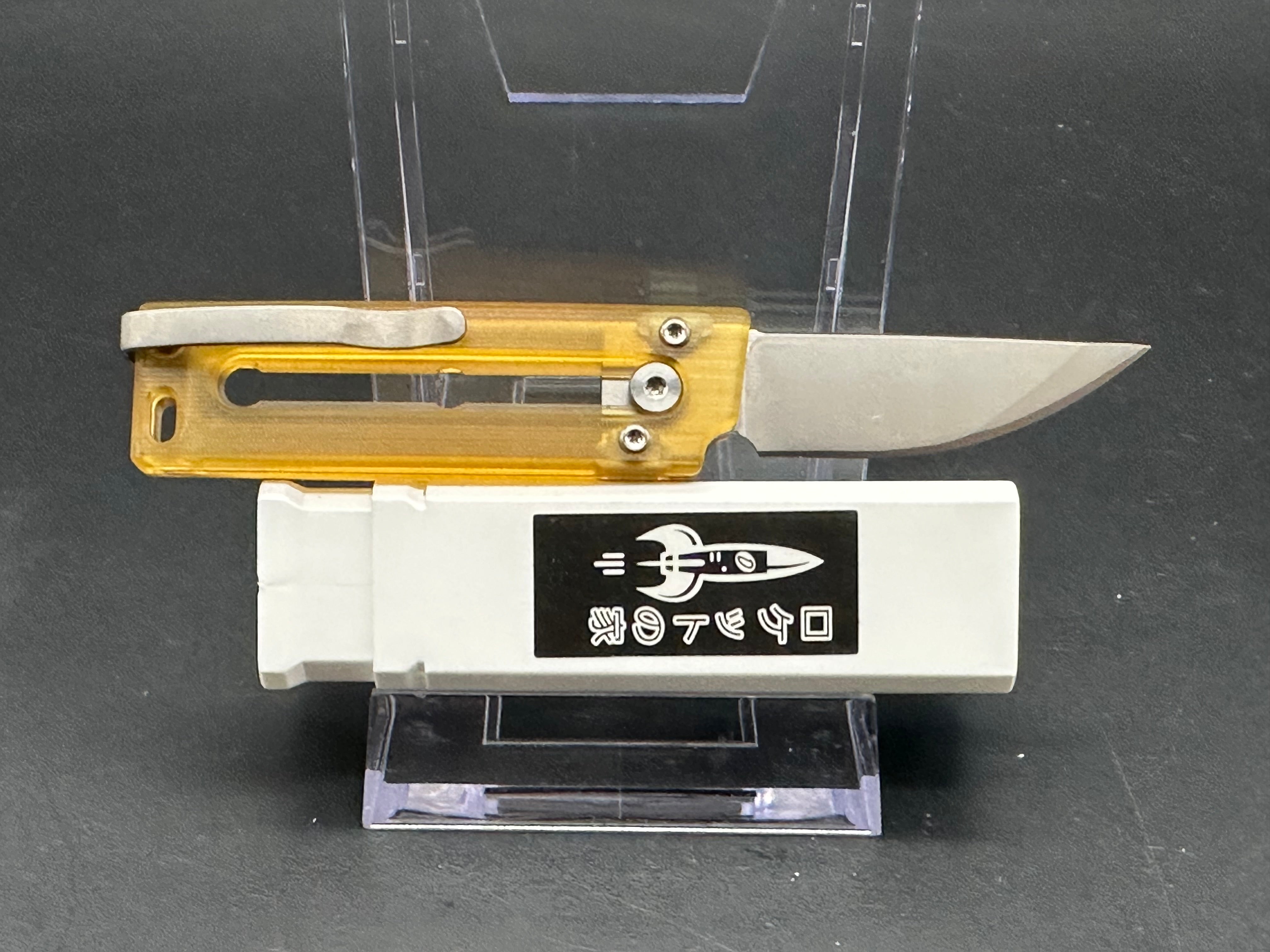 D Rocket Design KatanaO Manual OTF Ultem Knife - Tactical EDC Pocket Knife for Outdoor Camping, Hiking & Survival Gear