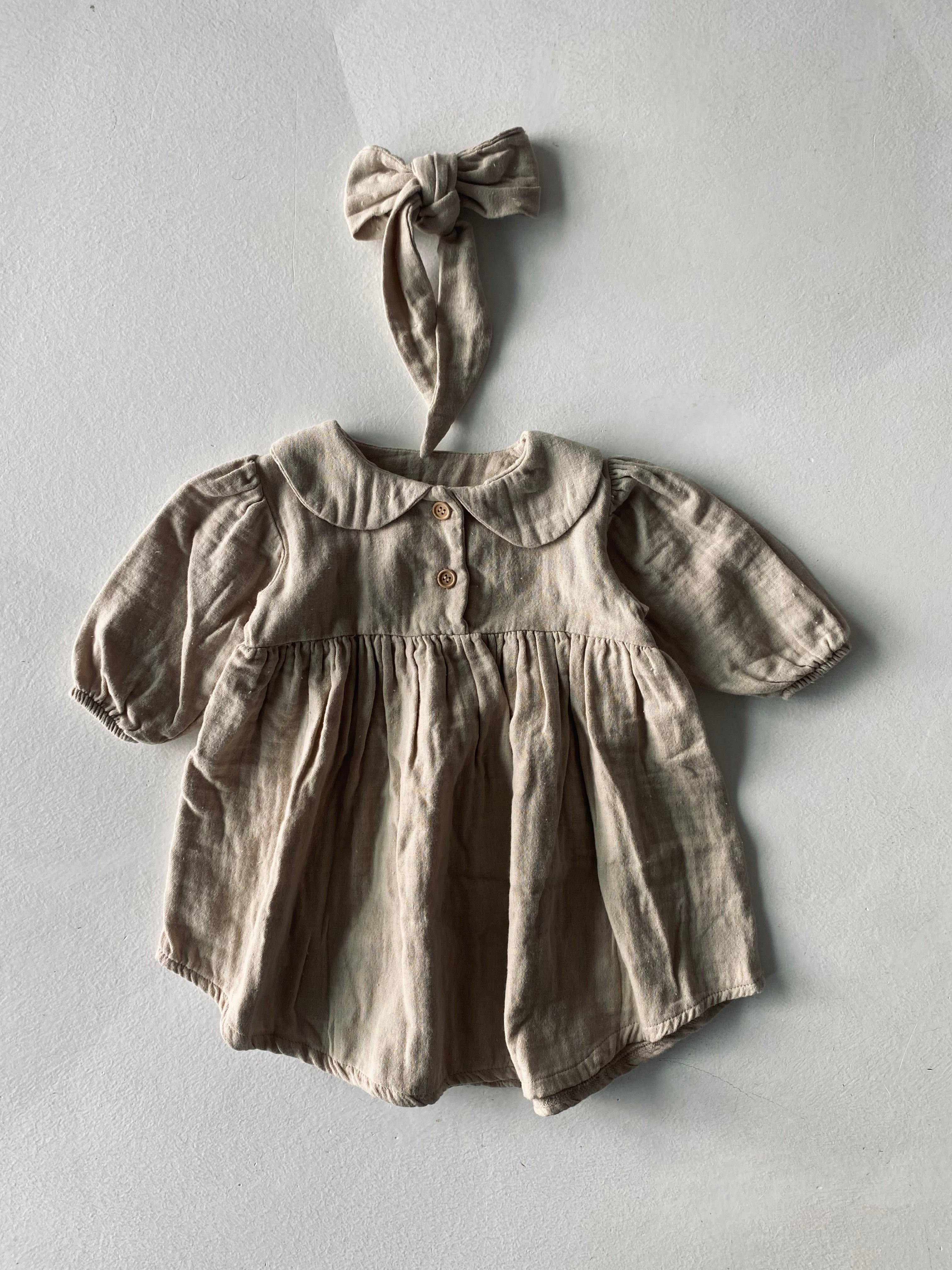 Muslin Baby Dress with Bow - Soft & Breathable Cotton for Newborns & Infants - Perfect for Photoshoots, Parties & Everyday Wear