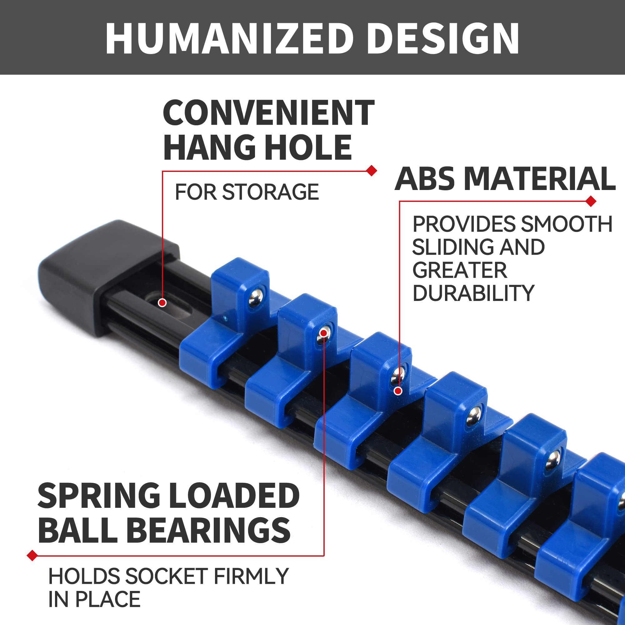 Premium 9-Piece Socket Organizer Set - ABS Plastic Tool Holder with 1/4