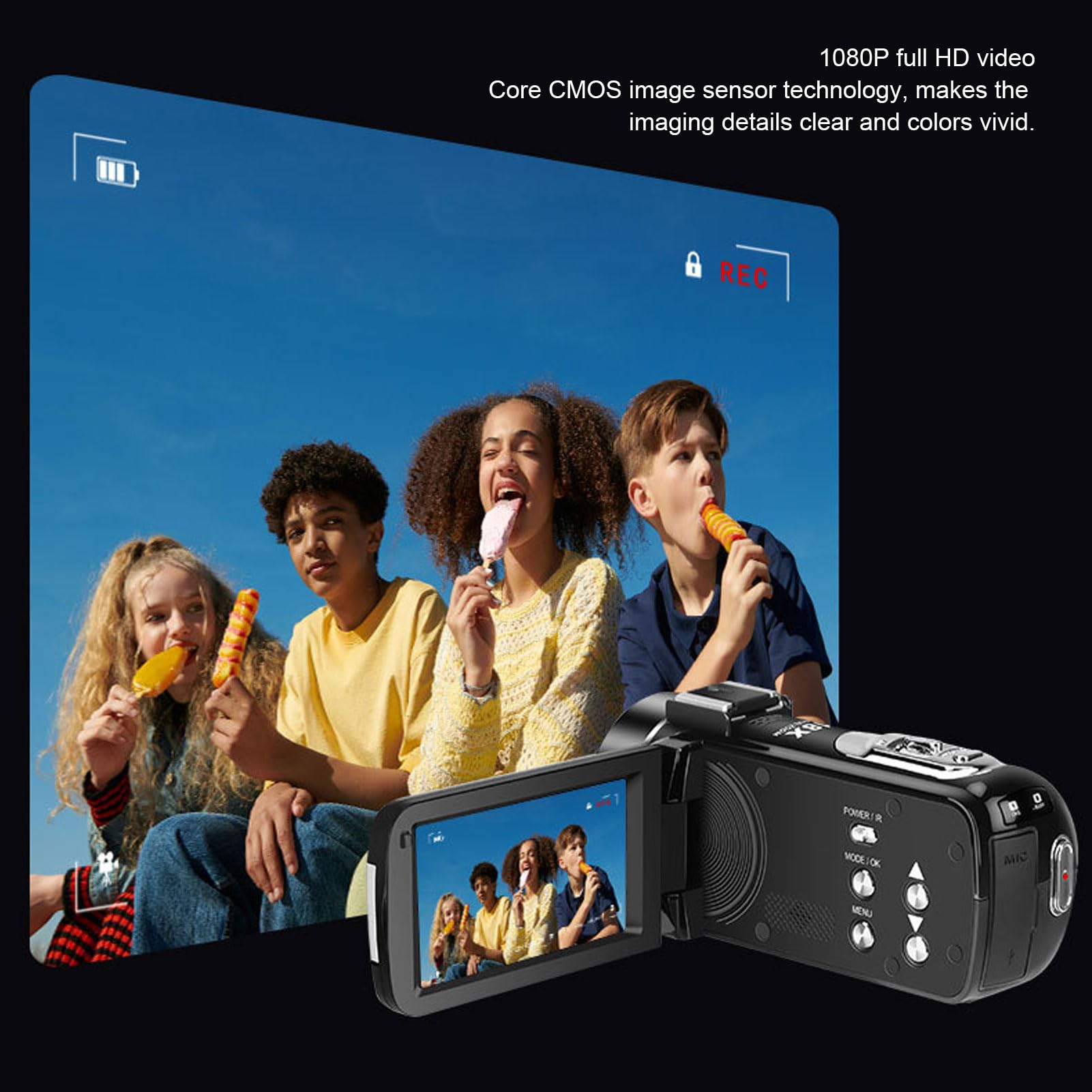 Jiawu 1080P HD Camcorder with 3