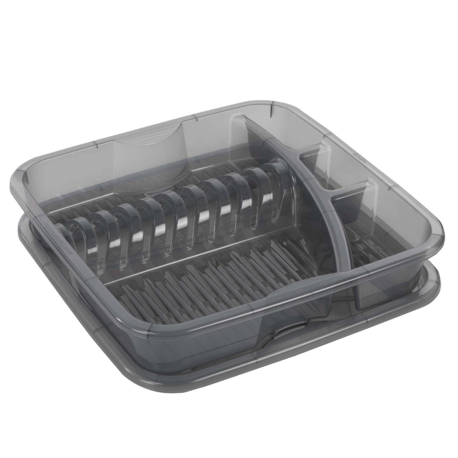 Geometric Dish Rack - Anthracite/Transparent for Modern Kitchens