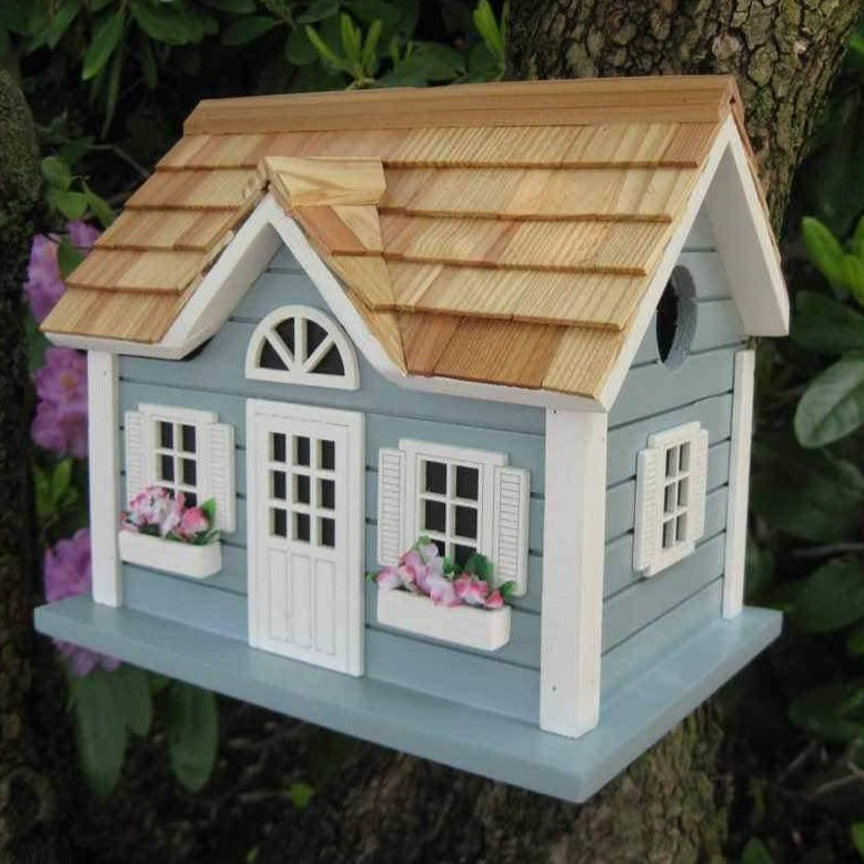 Handmade New England Summer Bird House - Natural Wood Outdoor Birdhouse for Garden, Yard & Patio - Attracts Wild Birds & Enhances Backyard Decor