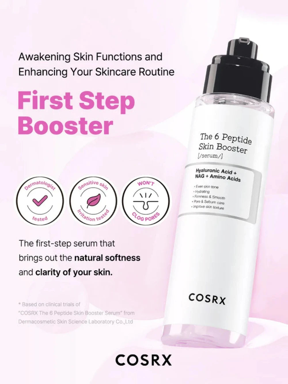COSRX The 6 Peptide Skin Booster Serum 150ml - Anti-Aging Facial Serum with Hyaluronic Acid & Collagen for Wrinkles & Fine Lines | Hydrating & Firming Skincare for Day & Night Use