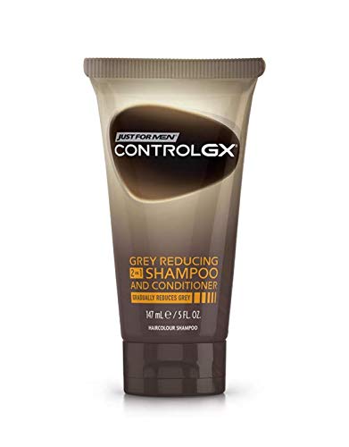 Just For Men Control GX 2-in-1 Grey Reducing Shampoo + Conditioner, 5 oz (147ml) - 3 Pack - Gradually Colors & Conditions Hair - Perfect for At-Home Grey Coverage & Men's Hair Care Routine