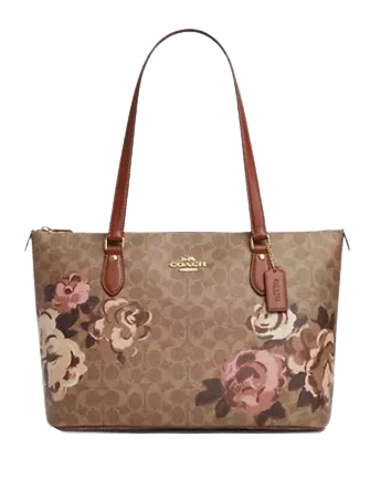 Coach Gallery Tote Bag in Signature Canvas with Rose Print - Stylish Women's Handbag for Work, Travel & Everyday Use | Premium Leather Shoulder Bag
