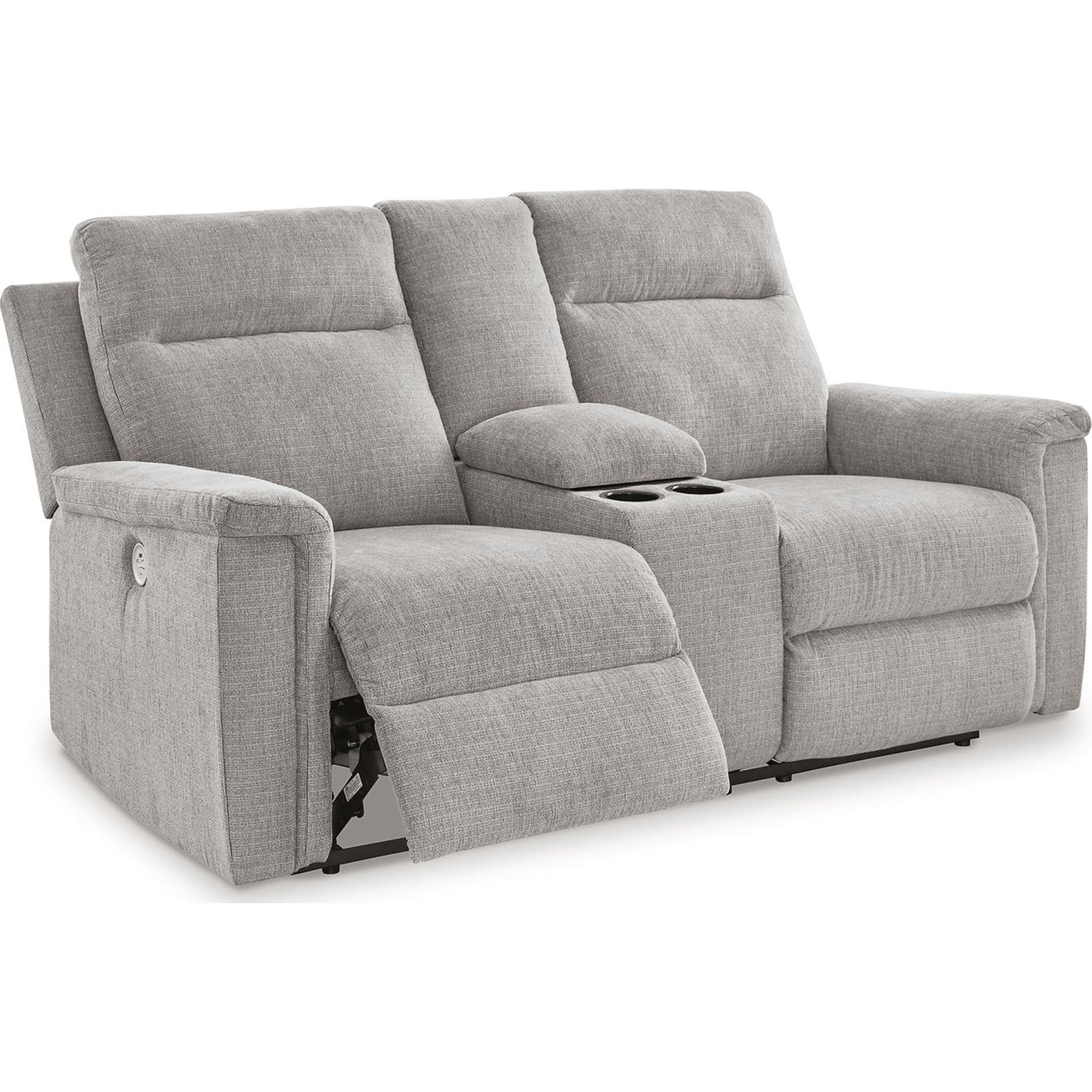 Barnsana Power Reclining Loveseat with Console - Modern Electric Recliner Sofa for Living Room, Home Theater & Family Room - Comfortable Dual Motor Couches with USB Charging & Cup Holders