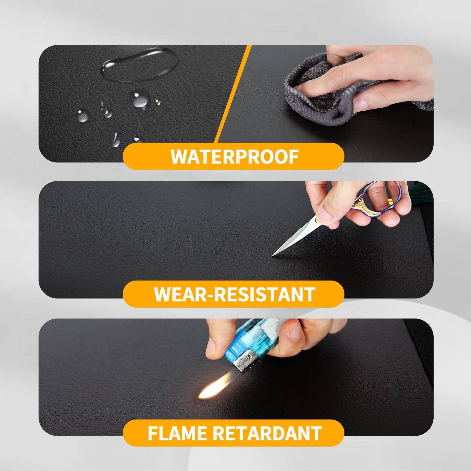 110V Electric Heated Floor Mat - Carbon Crystal Heating Foot Warmer Pad for Home & Office Use - Keep Feet Warm While Working, Relaxing or Watching TV (Black)